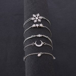 Jewelry - 5 Piece Boho Charm Bracelet Set Snowflake Stars Jewelry - 5 Piece Boho Charm Bracelet Set Snowflake Stars